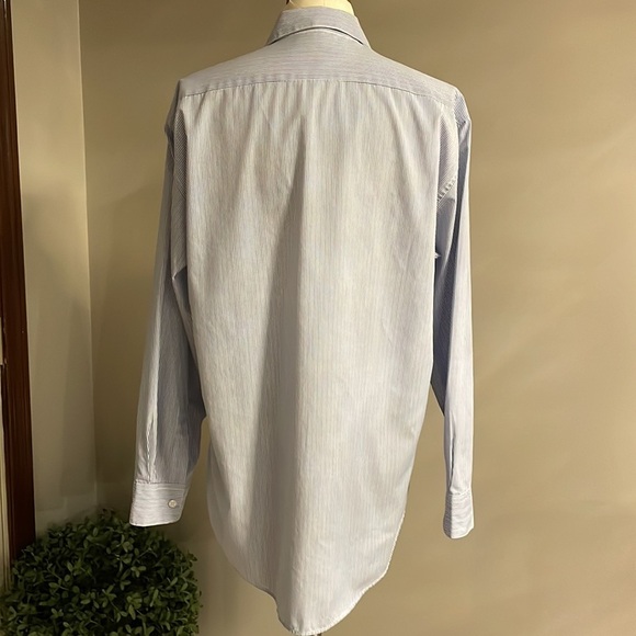 Las Olas Women’s Winery appliqué striped button front shirt blue white / sz M - Picture 3 of 14